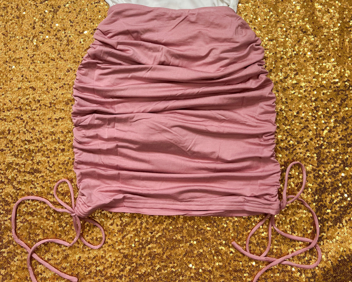 Pink Ruched Skirt