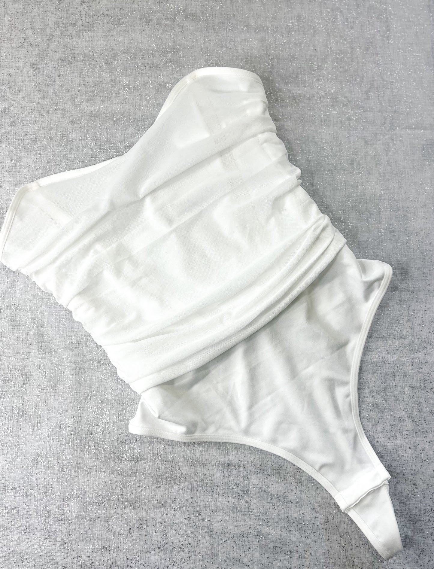 White Ruched Bodysuit