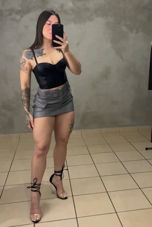 Charcoal Mini Skirt