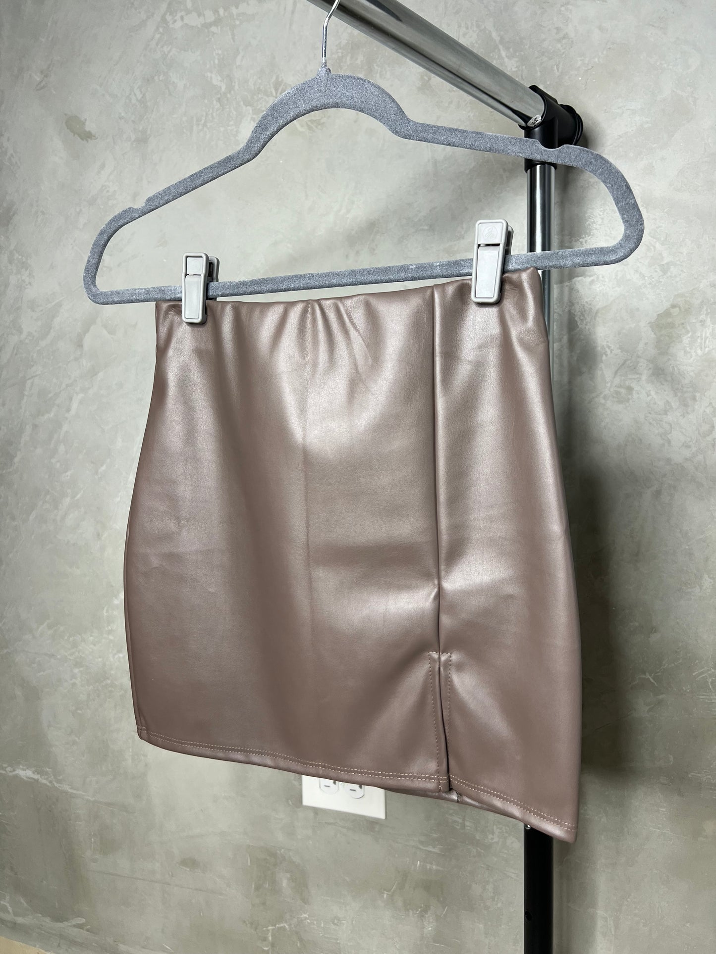 Mocha Leather Skirt