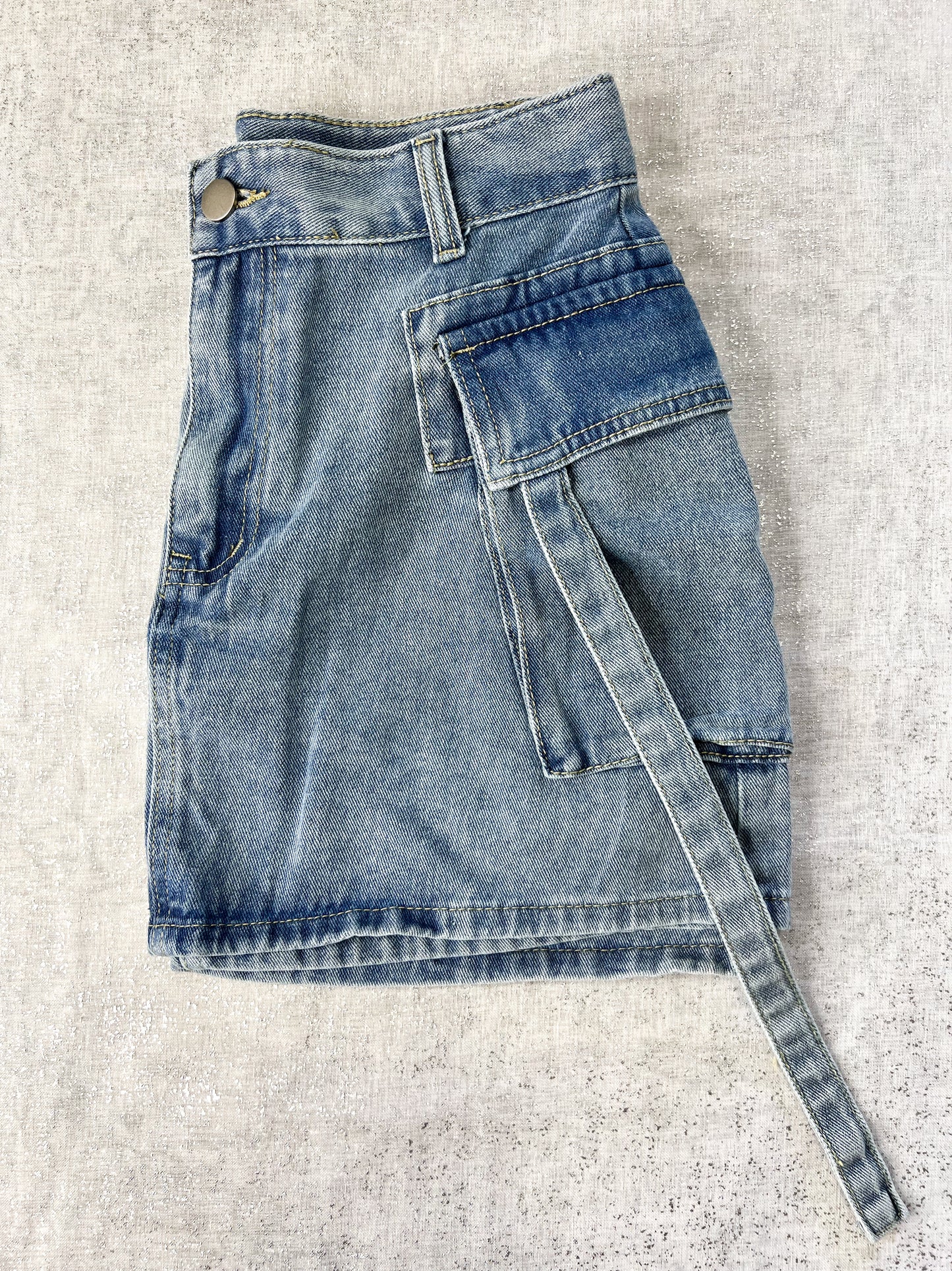 Denim Cargo Skirt