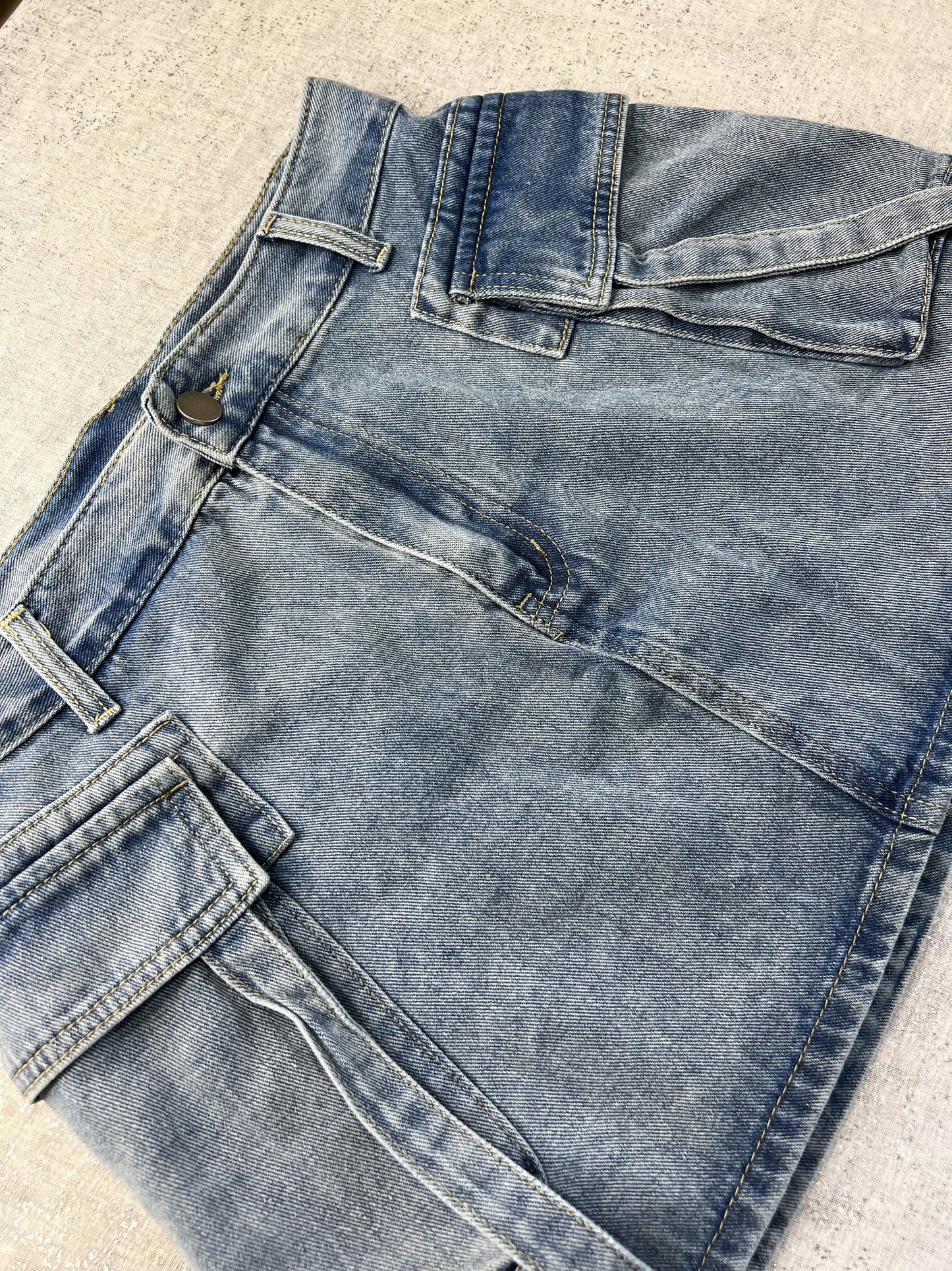 Denim Cargo Skirt